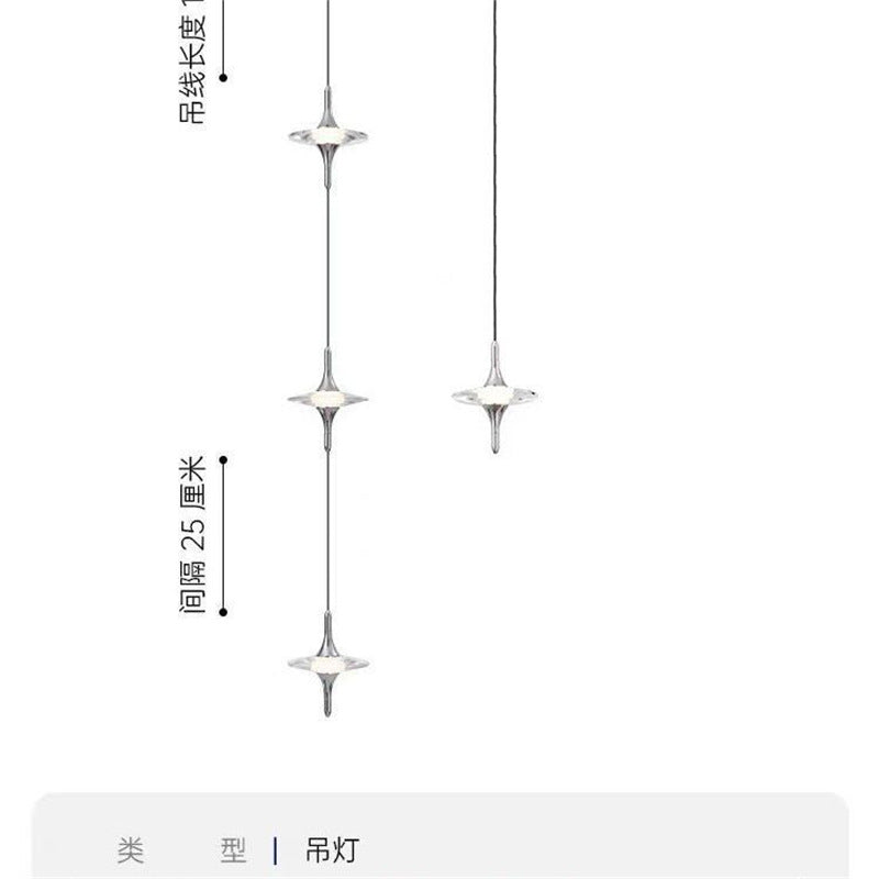 French star chandelier italian normcore star bedside lamp entrance double-headed staircase second floor italian light luxury small chandelier