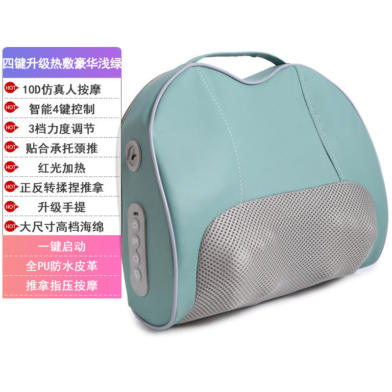 Cervical spine massager neck massage pillow hot compress shoulder lumbar lumbar kneading massager air bag stretching for home