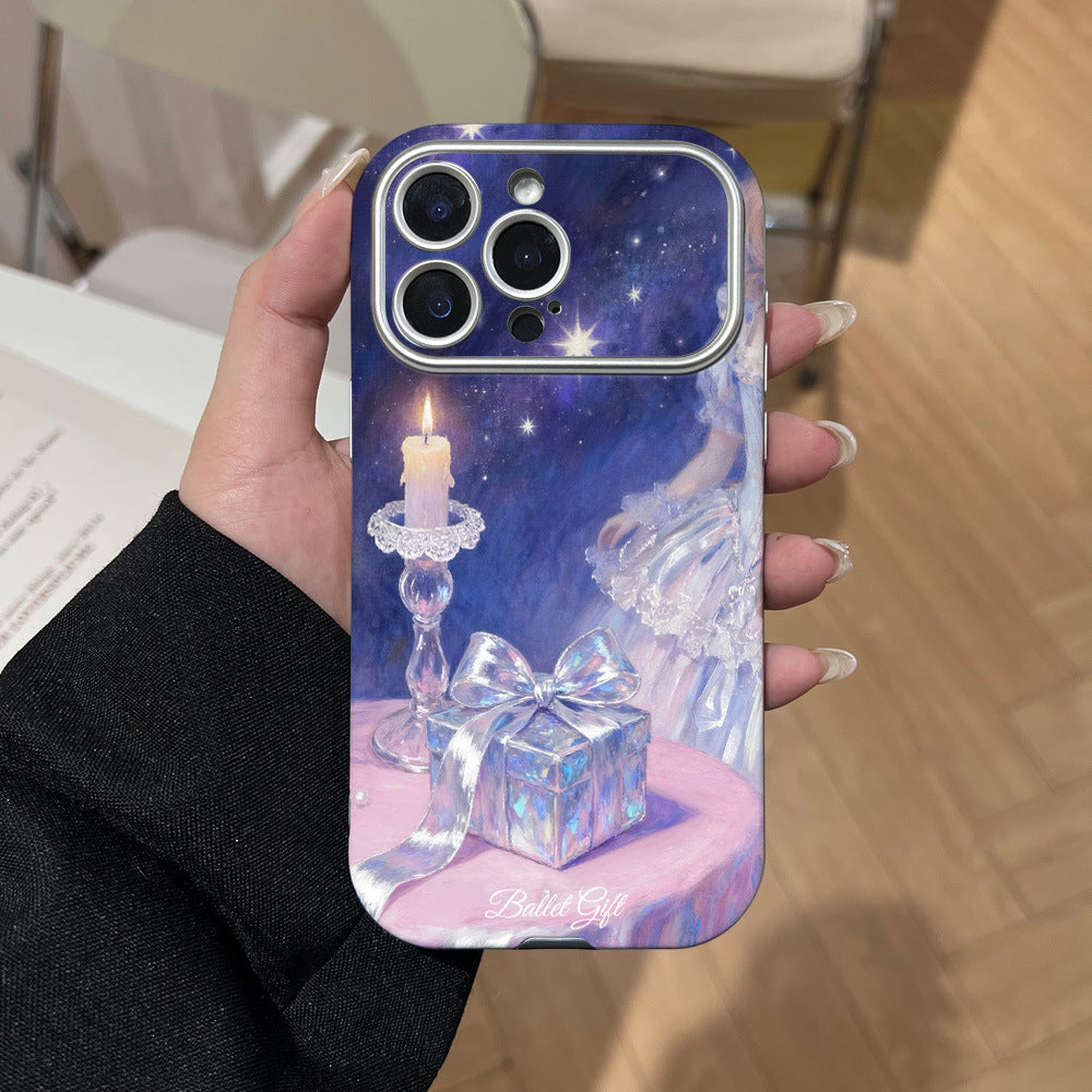 Starry sky ballet gift phone case - anti-fingerprint, compatible with iphone 17 pro, apple 16, large view window protective cover