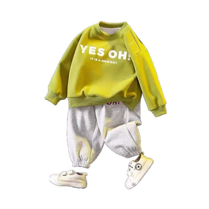 Boys' fall/winter  new collection: stylish and trendy baby outfit, cool spring tracksuit, kids' sporty two-piece set