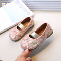 Girls' princess shoes: new autumn  collection - vintage chinese style embroidered dance shoes, kids' bow-tie slip-on flats