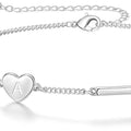 European and american cross-border hot-selling 26 letter bracelet for women, copper, personalized elegant fashion heart-shaped letter bracelet bangle wholesale