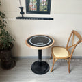Hotel negotiation table retro dining table with wireless charging bluetooth audio all solid wood desktop small round table desk