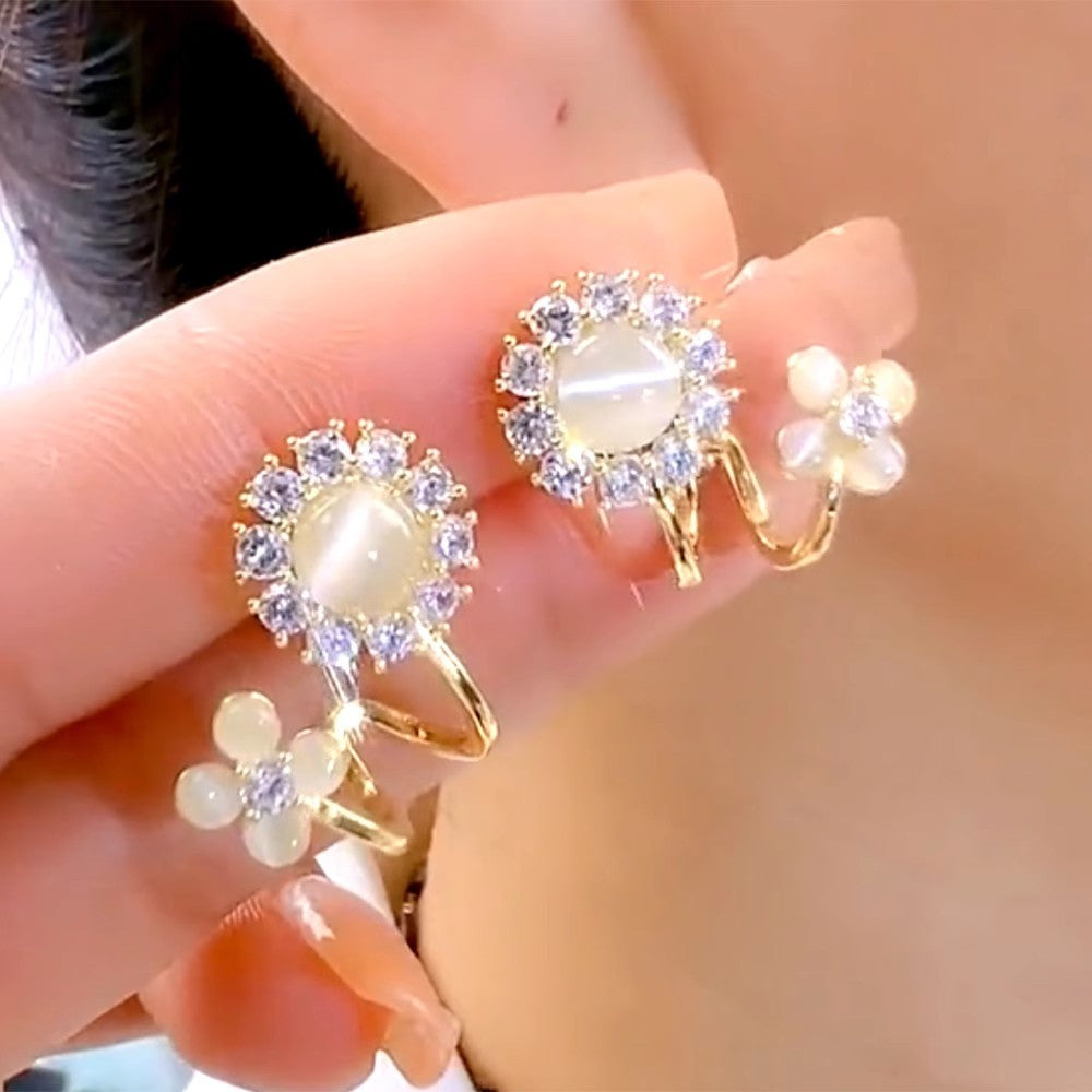 Luxury fashion floral earrings - unique studs, geometric ear cuffs, and accessories featuring geometric floral design details
