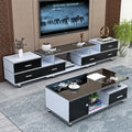 Six drawers + 1.2x50 coffee table right angle white and black door style