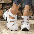 Summernew arrival wedge sandals women's toe-cap cut out air cushion women's exportplus sizeplatform shoesthick solevelcro women's sandals