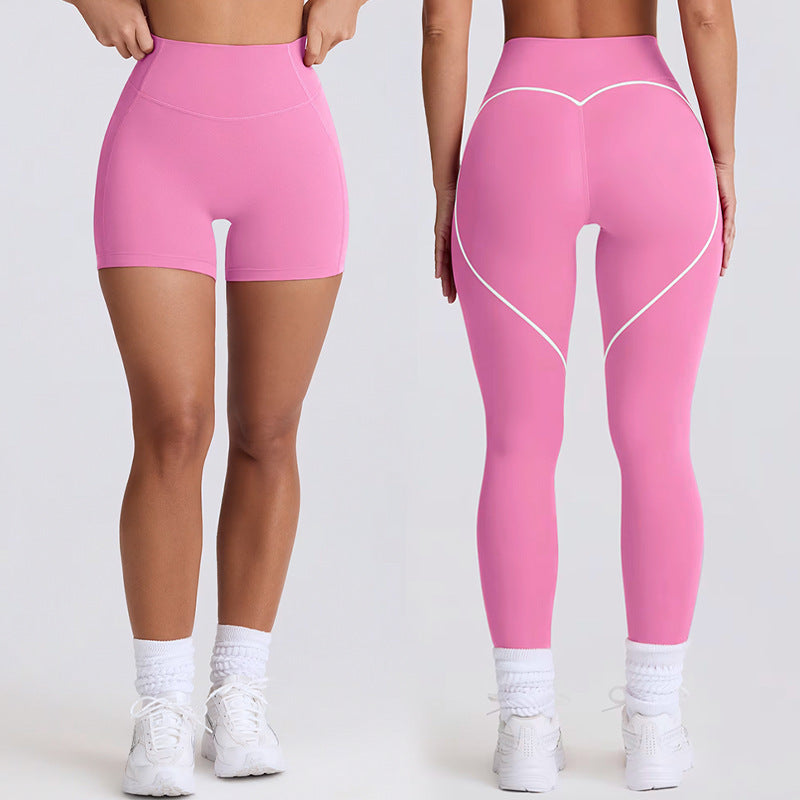peach butt tummy-tight yoga pants for women outwear running sports quick-drying fitness pants three-quarter shorts
