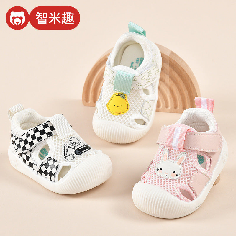 Baby sandals for boys, summer first walker shoes, 0-1-2 years old infant anti-slip soft sole mesh shoes for babies and toddlers, baby girl shoes