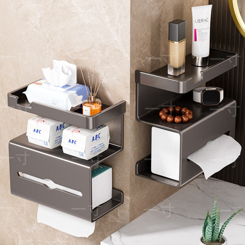 Household toilet No punching suction cup Toilet paper rack Bathroom toilet tissue box Wall hanging Toilet paper storage box