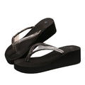 2025 summer new arrival: korean style fashion wedge heel flip-flops - plus size women's beach sandals, ready to ship (african export)