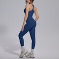 New arrival cross-border fashion double-sided brocade i-shaped beautiful back yoga suit sports running fitness running two-piece set for women