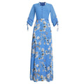 summer new arrival: elegant, high-end long dress - tummy-concealing, three-quarter sleeves, loose fit, printed, and flowy
