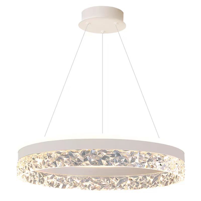 Italian minimalist ring ice crystal chandelier sealed lamp body insect-proof and dust-proof led smart hanging lamp hotel model lamp
