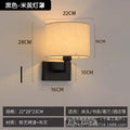 Luxury brass double-layer fabric wall sconce reading spotlight - modern minimalist style for hotel rooms, bedrooms, bedside, and hallways