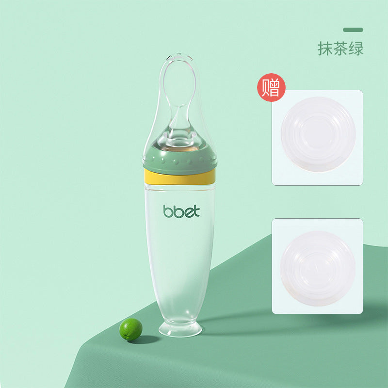 Silicone complementary food spoon squeeze feeding spoon rice paste bottle rice noodles feeding water handy gadget baby complementary food tools manufacturer wholesale
