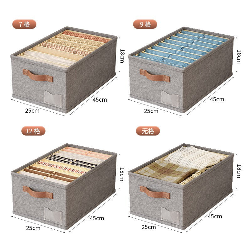 New Household Cotton and Linen Layered Clothes Storage Box Drawer Type Divided Underwear Box Dormitory Clothes Pants Organizing Box