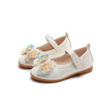 spring/autumn korean style new girls' leather shoes bow princess flats kids' velcro performance dance shoes