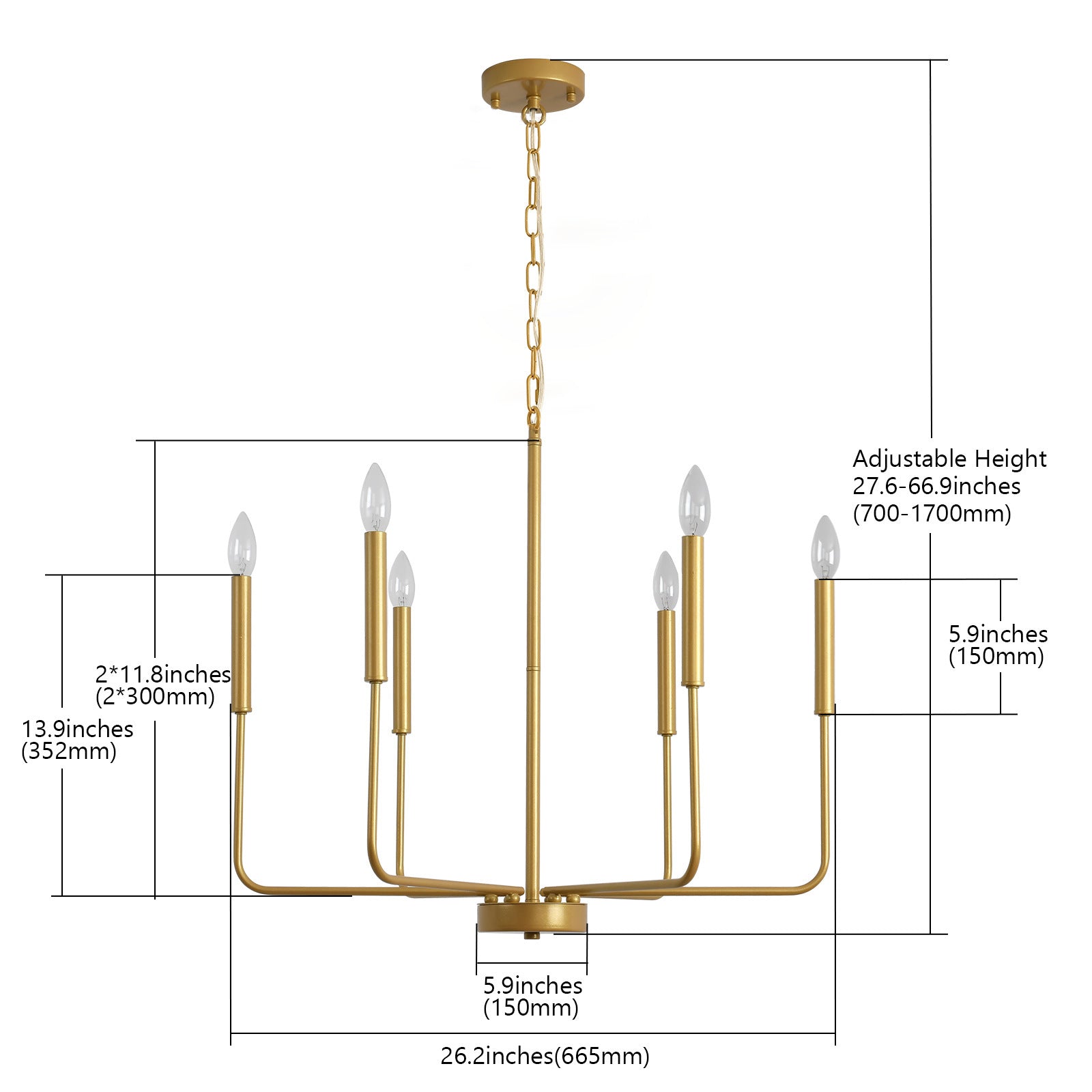 Cross-border  American retro chandelier, American country 6 heads 8 heads black gold wrought iron lamps