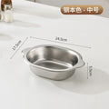 Korean stainless steel oval ramen basin steamed vegetable basin commercial baked rice bowl fried chicken plate flats salad bowl side dish bowl
