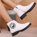 plus sizenew arrival chinese style tai chi bagua diagram retroflatsfleece-linedheattech side zipper short boots