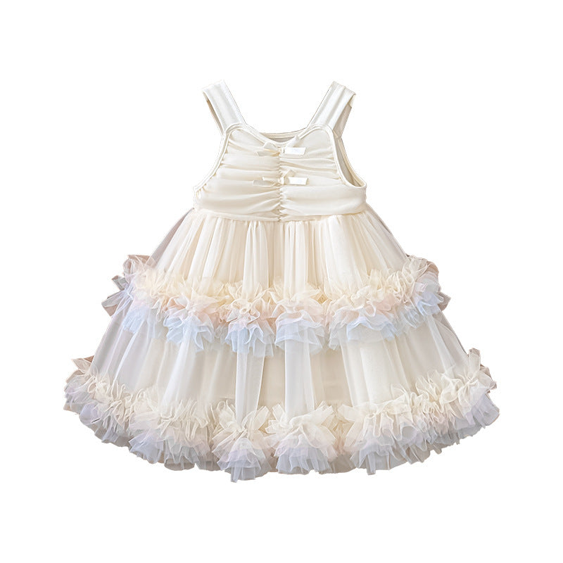 Girls' camisole dress - new summer  style: chic mesh princess tutu dress for girls