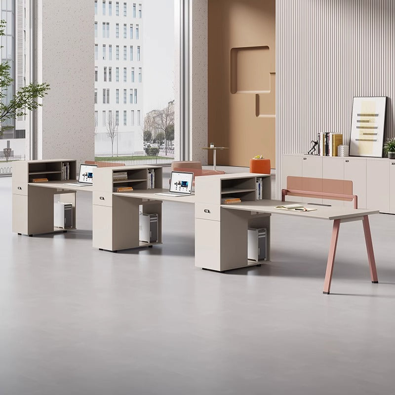Staff desk office desk and chair combination casual modern office screen computer desk employee slot six-person booth