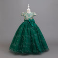 Girls' formal dress, children's princess tutu dress, bowknot flower girl dress,  new vintage light luxury style