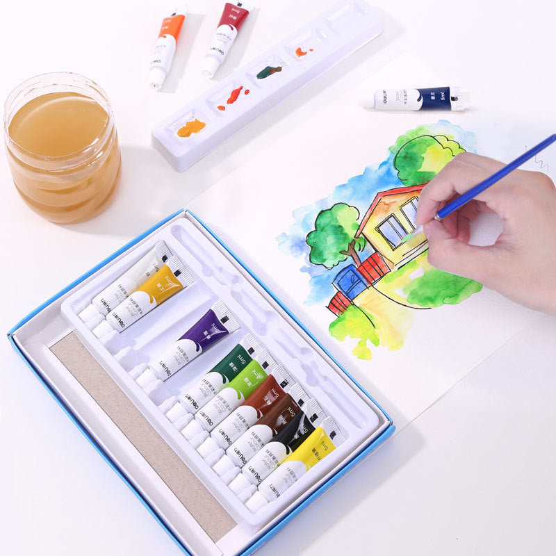 Deli 73859-12 Color 5ml Watercolor Paint Acrylic Paint Set Boxed Student Children's Painting