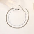 Wholesale alloy double-layer anklets - new european and american style chunky chain jewelry - high-end anklets for women