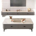Modern minimalist coffee table living room home  tv stand floor-standing solid wood feel tea brewing integrated small apartment tv cabinet