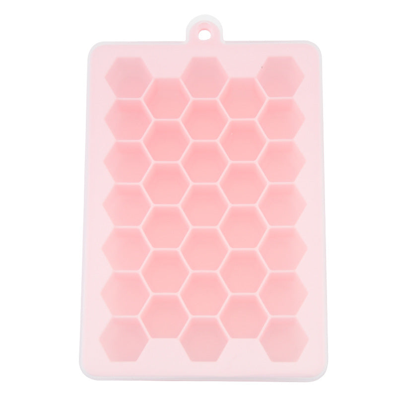 33 grids of food-grade household silicone ice grids, household honeycomb ice grids with lids, self-made model honeycomb baby food supplement boxes