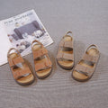 Girls' retro velcro sandals -  summer new arrivals: versatile, comfortable, and casual flat sandals for kids, perfect for beach and everyday wear