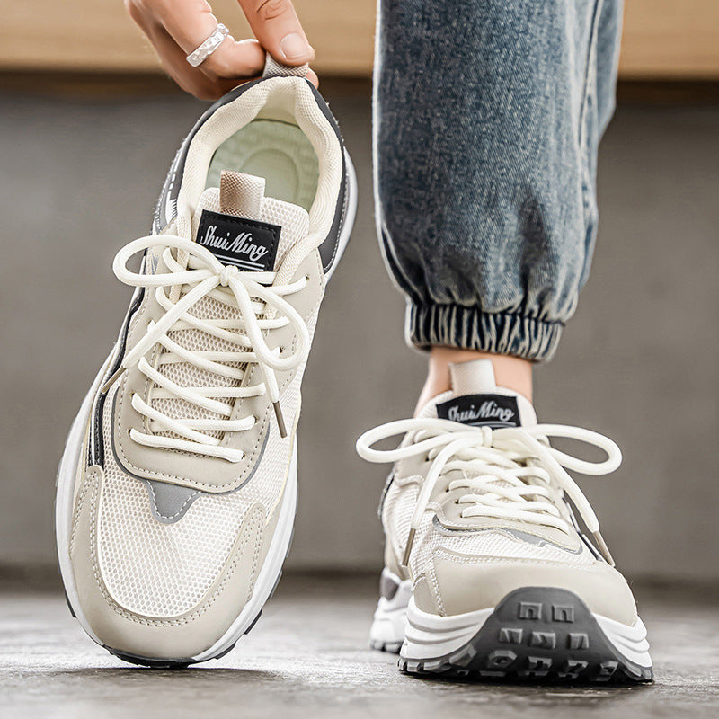 Men's summer new breathable sneakers trendy versatile youth casual shoes soft sole non-slip running dad shoes