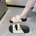 New arrivalcouple slippers thick sole summer outwearclassy sense of heightening shoes short women's sandals birkenstock one-line slippers