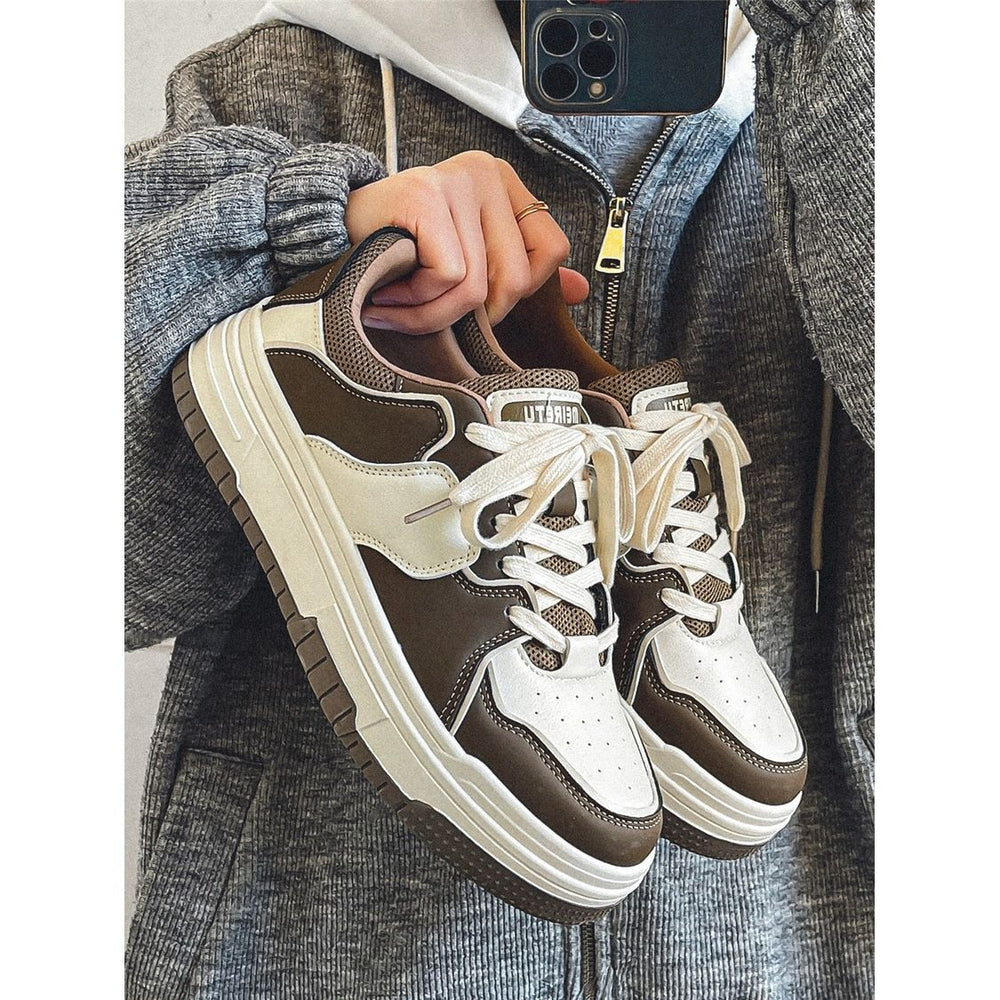 2024 spring new arrival: trendy men's sneakers - instagrammable, versatile, niche design, student style, american board shoes, chunky sole athletic shoes for men