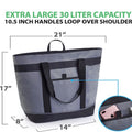 insulated cooler bag, oxford cloth outdoor camping ice pack, portable tote, large capacity waterproof picnic bag