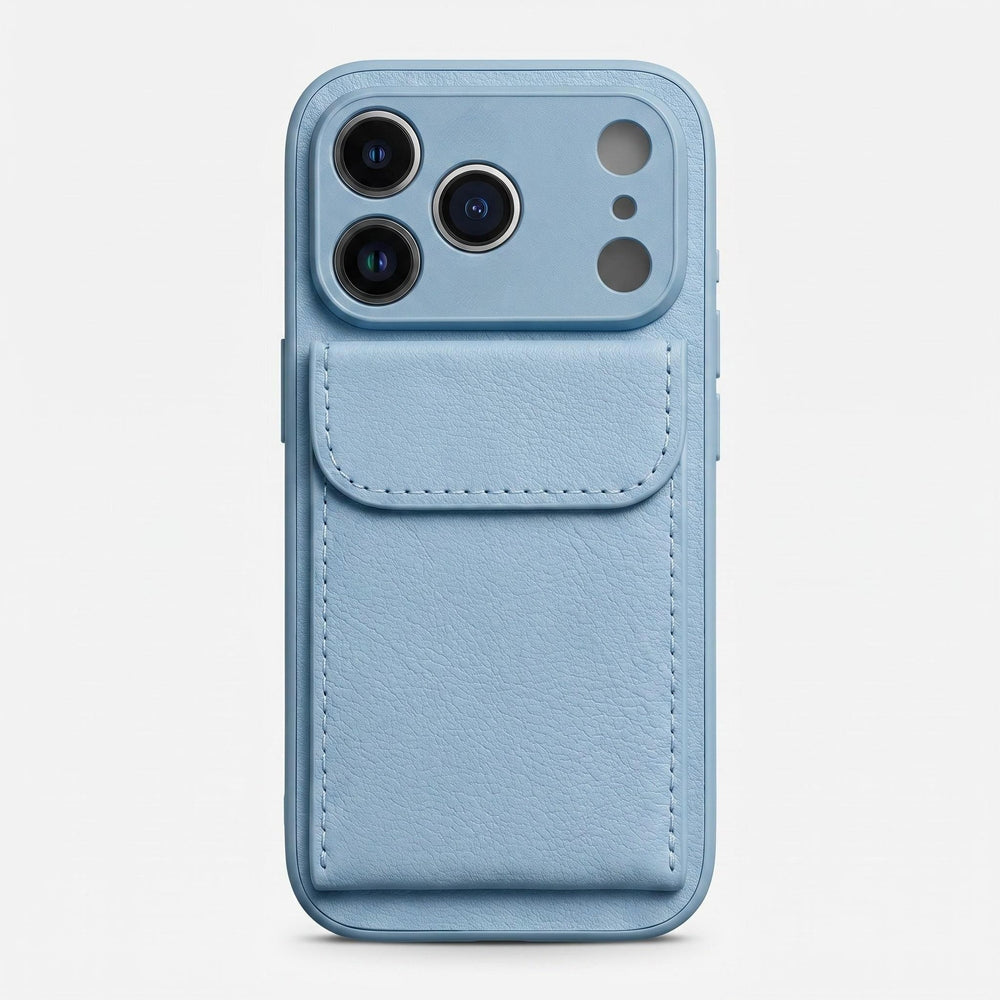 iphone 17 pro max leather case card holder phone case apple 16 vegan leather matte anti-drop protective cover