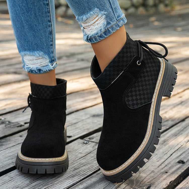 plus sizeboots women's fall and winternew arrivalknee socks classic big toe short boots british style high-top rhubarb boots