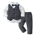 Spring new boys' suit set - british style fashionable children's clothing, kids' suit, vest, gentleman's first birthday outfit