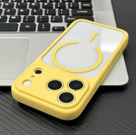 Acrylic magnetic two-tone case, instantly upgrades your iphone to a 17 pro max with a large view window, iphone 18 hard case