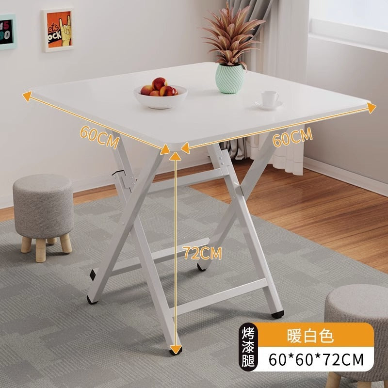 Simple foldable small square dining table for home study rental house dormitory small apartment portable dining table casual