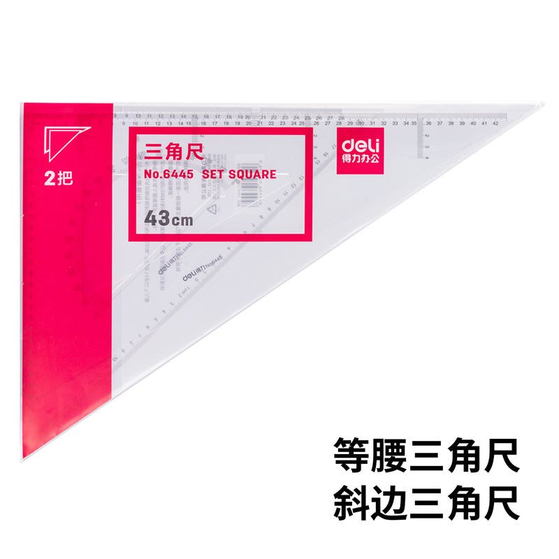 Deli 6445 triangle plate set 43cm equilateral triangle plate large triangle plate protractor drawing ruler wholesale