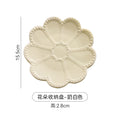 Ins creative floral desktop jewelry organizer ceramic tray - unique embossed entryway display & storage ornament