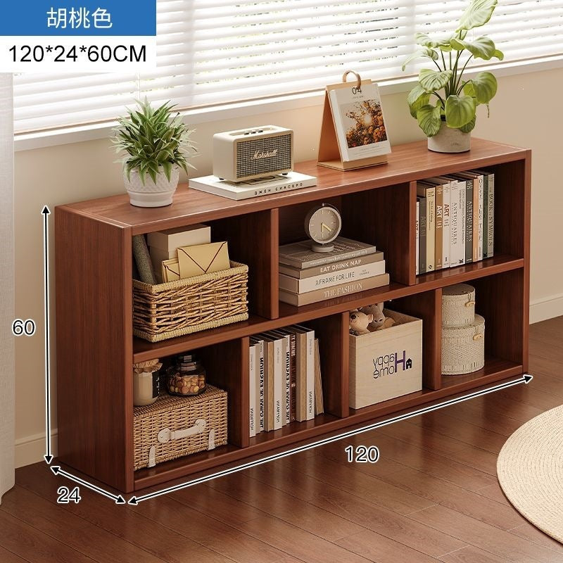 Bookshelf storage rack simple floor-standing wall-mounted storage cabinet rental house multi-layer living room for home bedroom small bookcase
