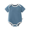 Baby short-sleeve romper - lightweight summer bodysuit for newborns, unisex, snap-crotch, triangle design, printed -  collection