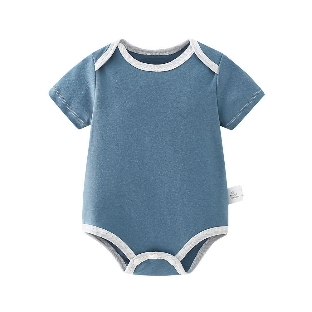 Triangle romper baby short sleeve one-piece bodysuit thin summer unisex infant snap-crotch outfit newborn printed