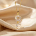 Popular internet celebrity fashion inlaid zirconium necklace for women accessible luxuryniche styleeasiest for matchelegant copper gold-plated non-fading clavicle chain jewelry