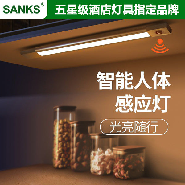 Three pine LED human body induction light strip light aisle entrance cabinet rechargeable cabinet light shoe cabinet wardrobe light