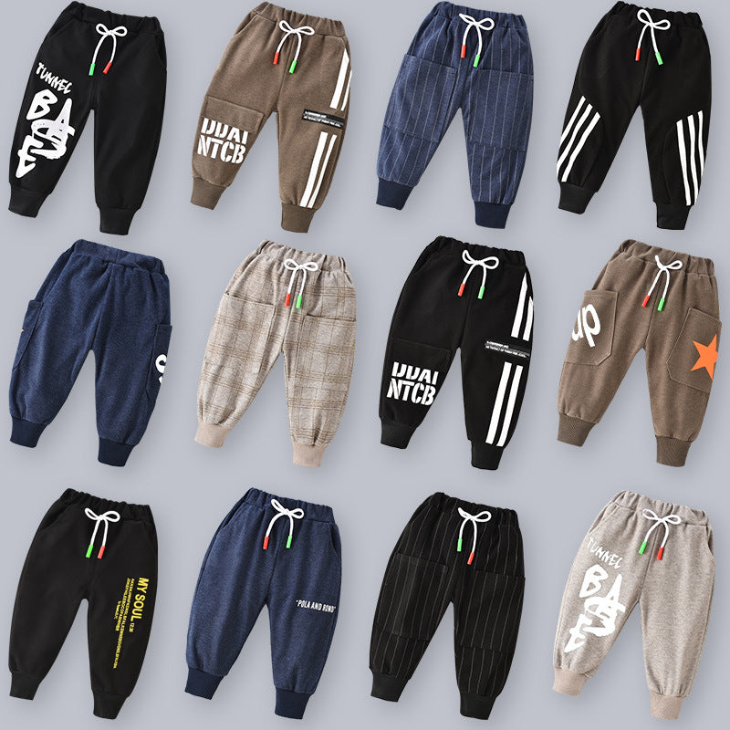 Kidsfleece-lined pantsfall and winter style outwear children's pants, fashionable boys and girls cotton pants, heattech pants supply
