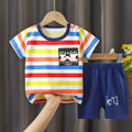 Kids' short-sleeve and shorts set - toddler & children's summer pure cotton underwear - boys' & girls' crew neck t-shirt
